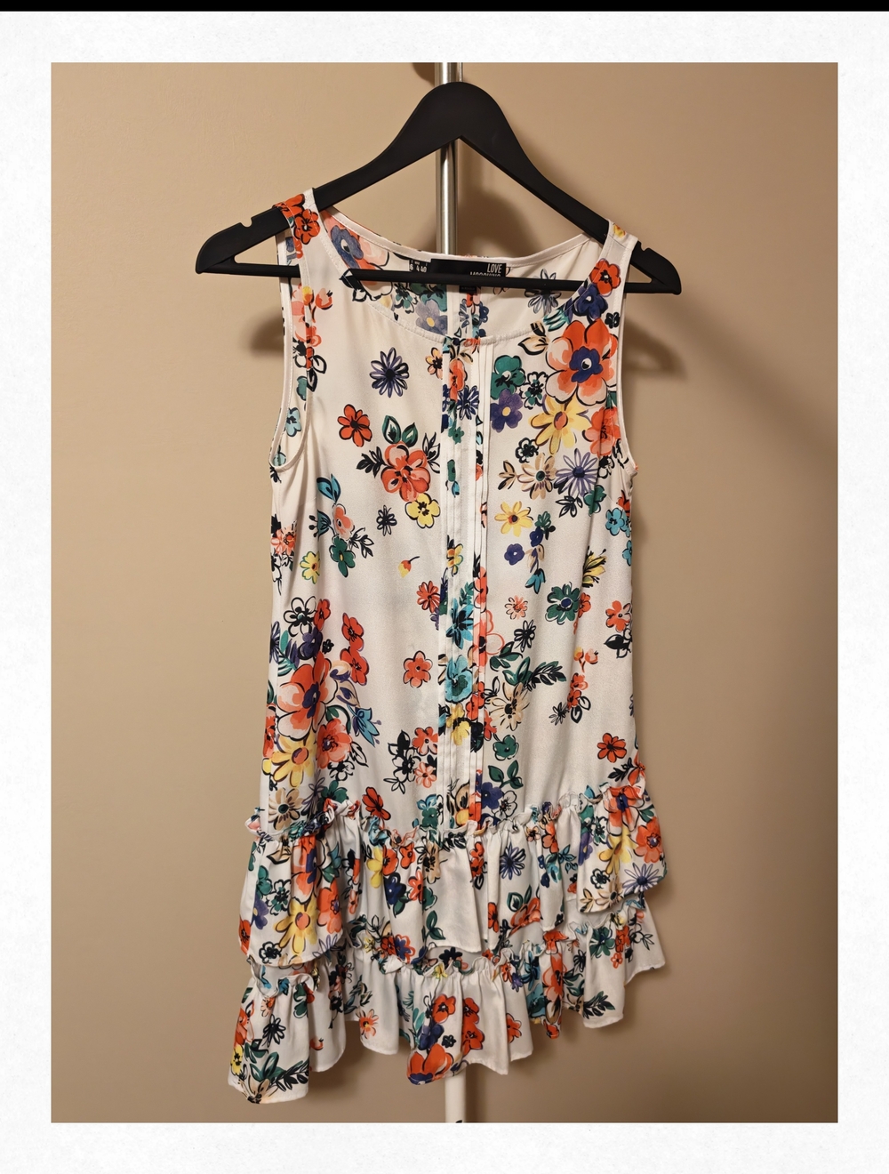 Love Moschino White Floral Dress with Multicolor Blooms